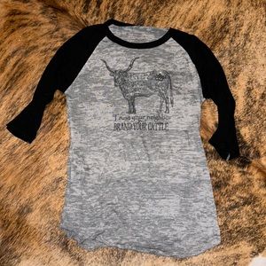 Trust your neighbor but brand your cattle baseball tee